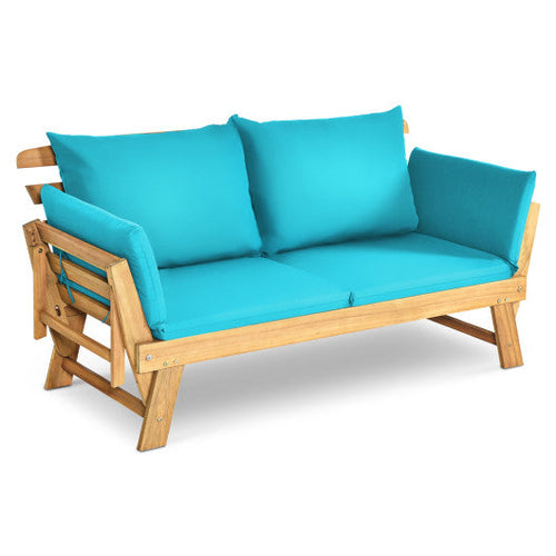 Load image into Gallery viewer, Adjustable  Patio Convertible Sofa with Thick Cushion-Turquoise
