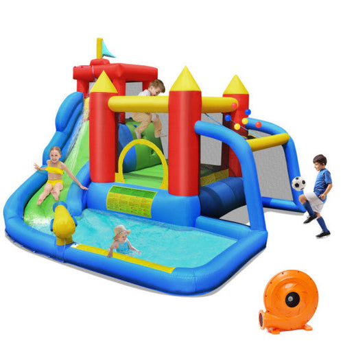 Load image into Gallery viewer, Inflatable Bounce House Splash Pool with Water Climb Slide Blower included
