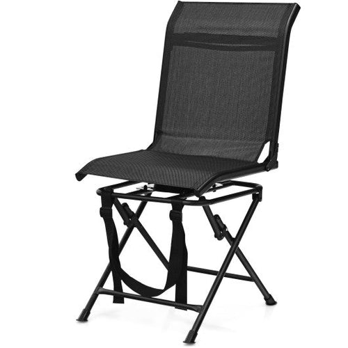 Load image into Gallery viewer, All weather Outdoor Foldable 360 Degree Swivel Chair with Iron Frame-Black
