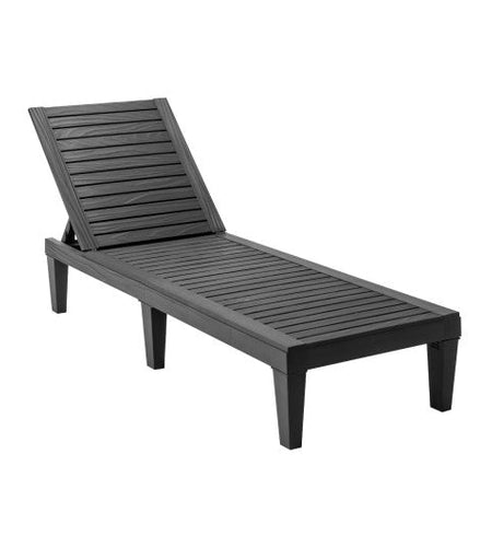 Outdoor Recliner Chair with 5-Position Adjustable Backrest-Black