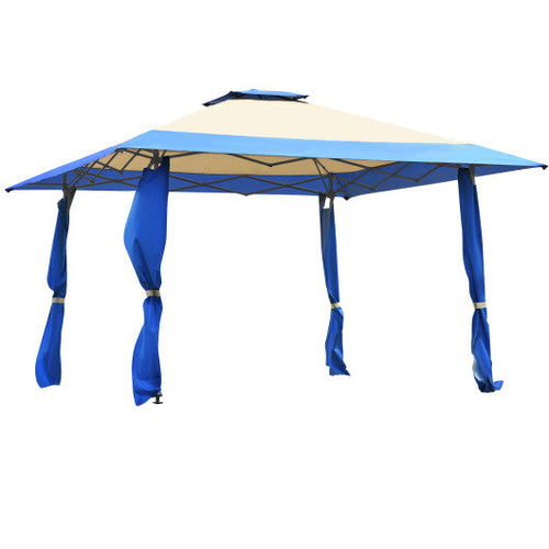 Load image into Gallery viewer, 13 Feet x 13 Feet Pop Up Canopy Tent Instant Outdoor Folding Canopy Shelter-Blue
