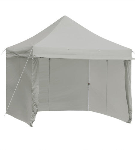 10 x 10 Feet Pop up Gazebo with 4 Height and Adjust Folding Awning-Gray