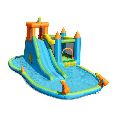 Load image into Gallery viewer, Inflatable Water Slide with Bounce House and Splash Pool without Blower for Kids
