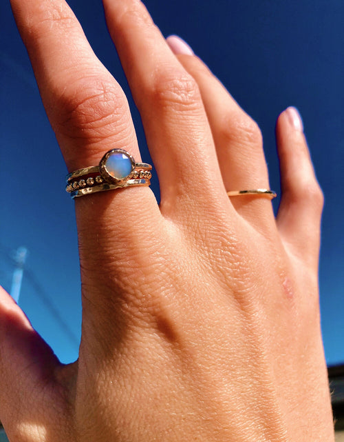 Load image into Gallery viewer, Opal Hammered Gold Ring by Toasted Jewelry

