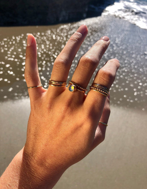 Load image into Gallery viewer, Opal Hammered Gold Ring by Toasted Jewelry
