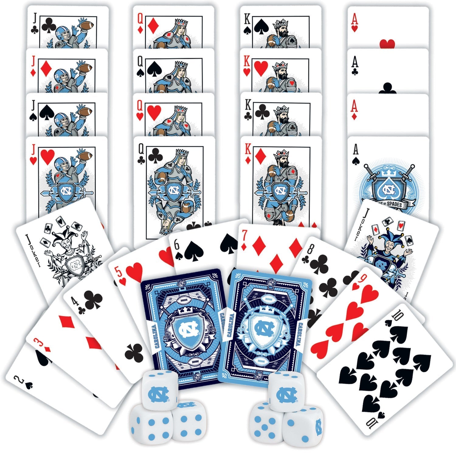 UNC Tar Heels - 2-Pack Playing Cards & Dice Set by MasterPieces Puzzle Company INC