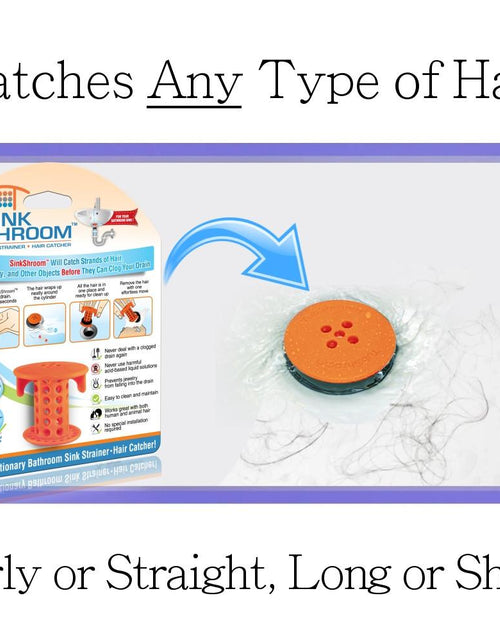 Load image into Gallery viewer, SinkShroom® (Orange) The Hair Catcher That Prevents Clogged Bathroom Sink Drains by TubShroom.com
