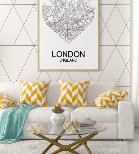 Love Heart Map Any City & Country Personalised 2022 Wall Decor Print with 10 New Styles by WinsterCreations™ Official Store