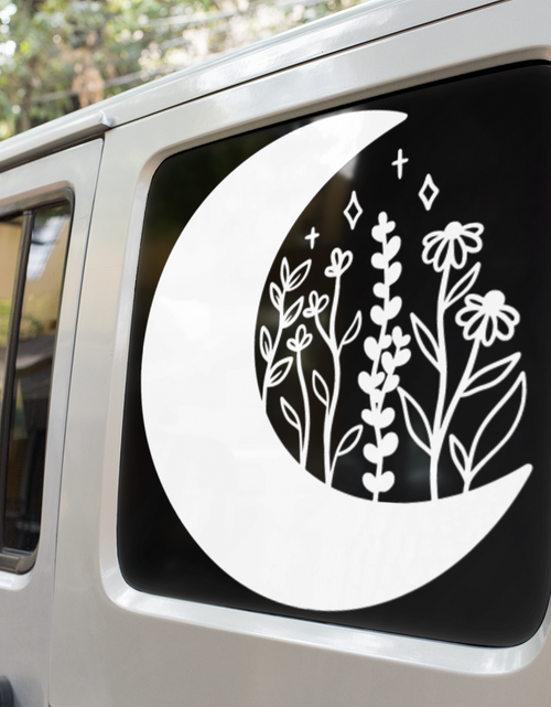 Load image into Gallery viewer, Floral Moon 1 Boho Sticker by WinsterCreations™ Official Store
