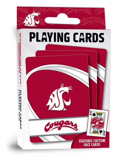 Load image into Gallery viewer, Washington State Cougars Playing Cards - 54 Card Deck by MasterPieces Puzzle Company INC
