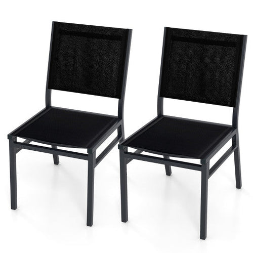Load image into Gallery viewer, Outdoor Dining Chairs with Breathable Seat and Backrest for Backyard Porch Poolside-Set of 2

