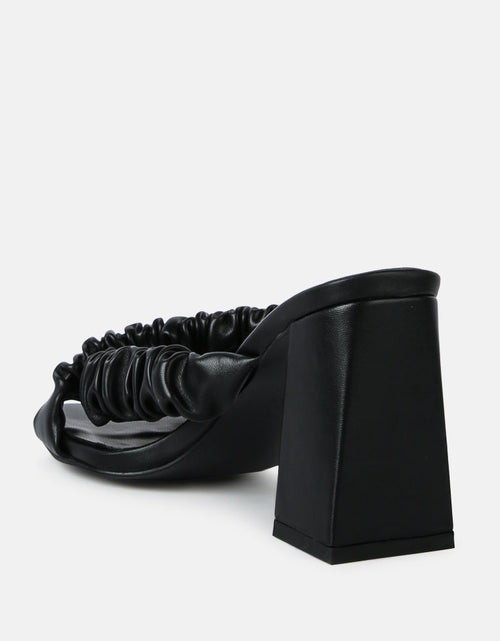 Load image into Gallery viewer, page 3 scrunchie strap block sandals by London Rag
