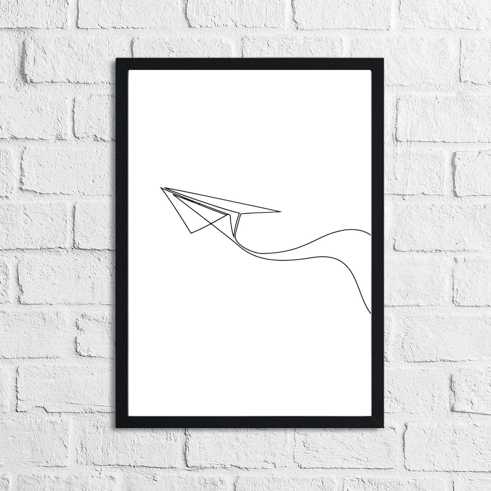 Simple Paper Plane Line Work Bedroom Wall Decor Print by WinsterCreations™ Official Store