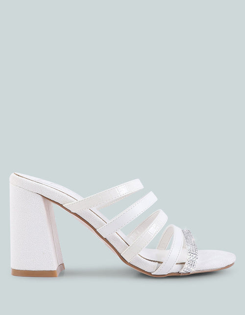 Load image into Gallery viewer, peaches strapped rhinestone embellished sandals by London Rag
