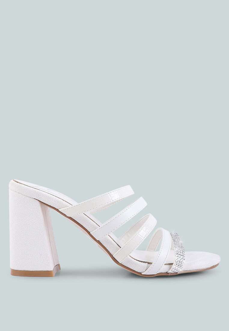 peaches strapped rhinestone embellished sandals by London Rag