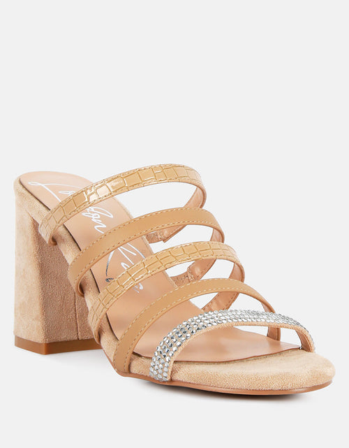 Load image into Gallery viewer, peaches strapped rhinestone embellished sandals by London Rag
