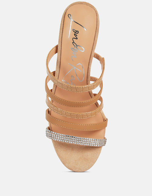 Load image into Gallery viewer, peaches strapped rhinestone embellished sandals by London Rag
