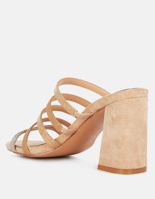 Load image into Gallery viewer, peaches strapped rhinestone embellished sandals by London Rag
