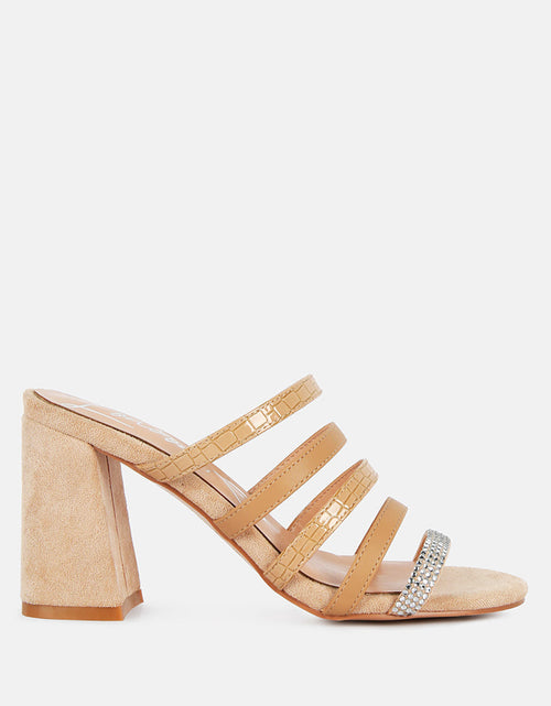 Load image into Gallery viewer, peaches strapped rhinestone embellished sandals by London Rag
