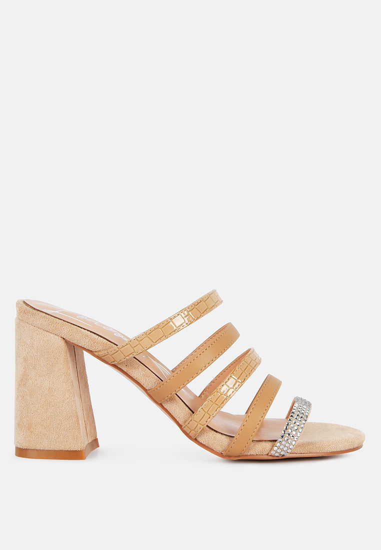 peaches strapped rhinestone embellished sandals by London Rag