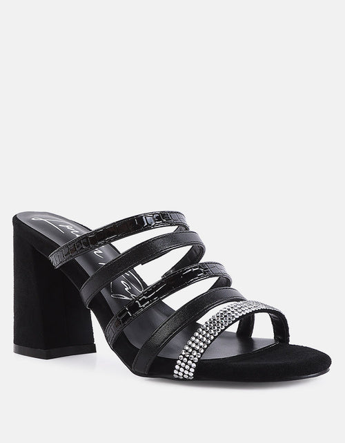Load image into Gallery viewer, peaches strapped rhinestone embellished sandals by London Rag
