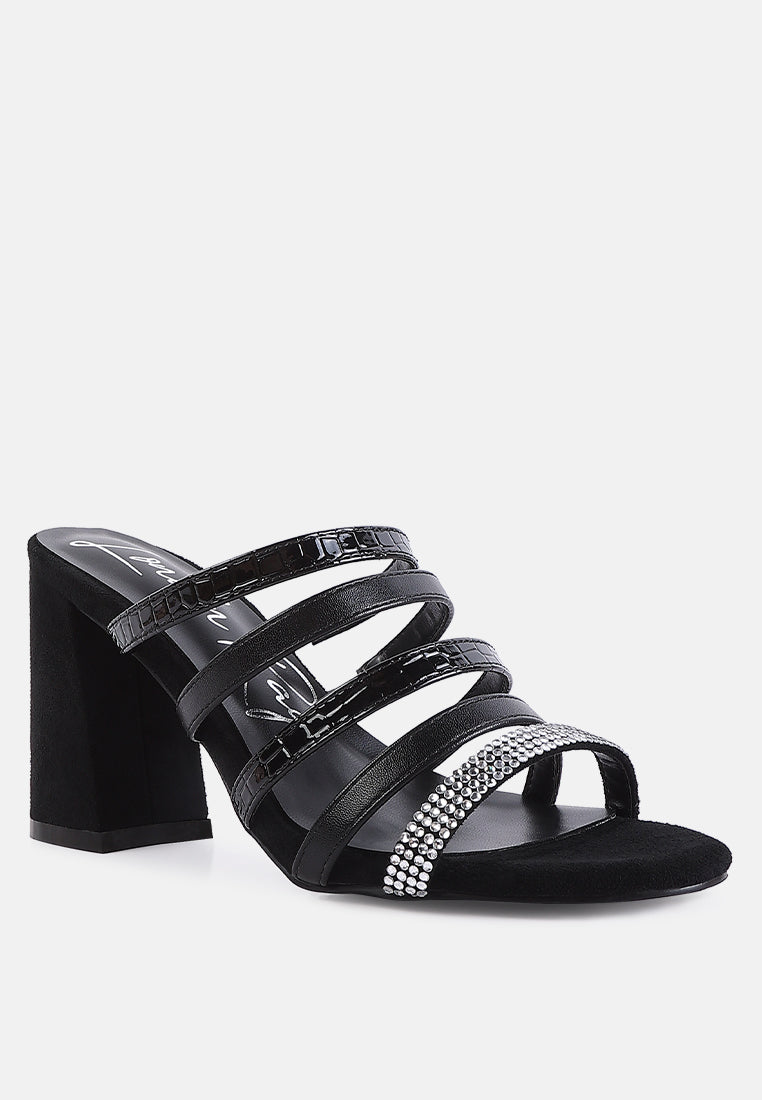 peaches strapped rhinestone embellished sandals by London Rag