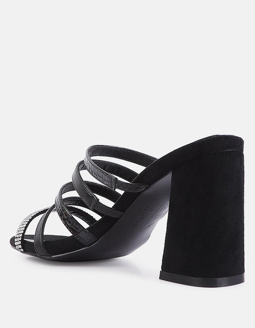 Load image into Gallery viewer, peaches strapped rhinestone embellished sandals by London Rag
