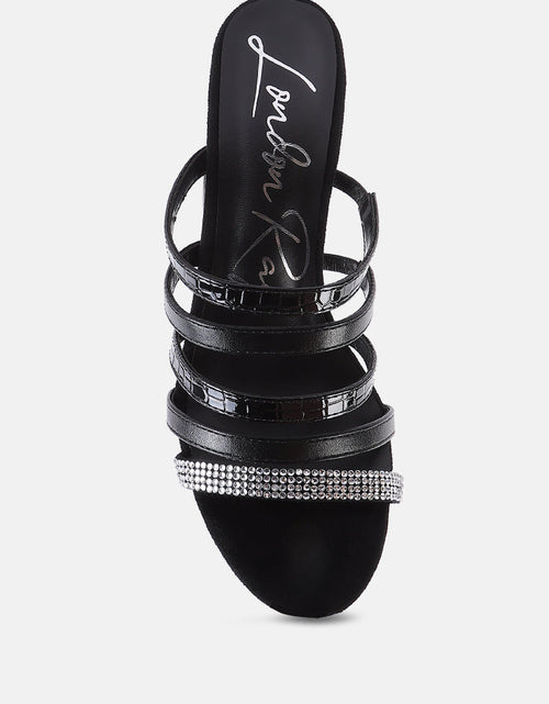 Load image into Gallery viewer, peaches strapped rhinestone embellished sandals by London Rag
