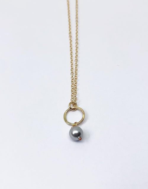 Load image into Gallery viewer, Pearl Drop Charm Necklace by Jennifer Cervelli Jewelry
