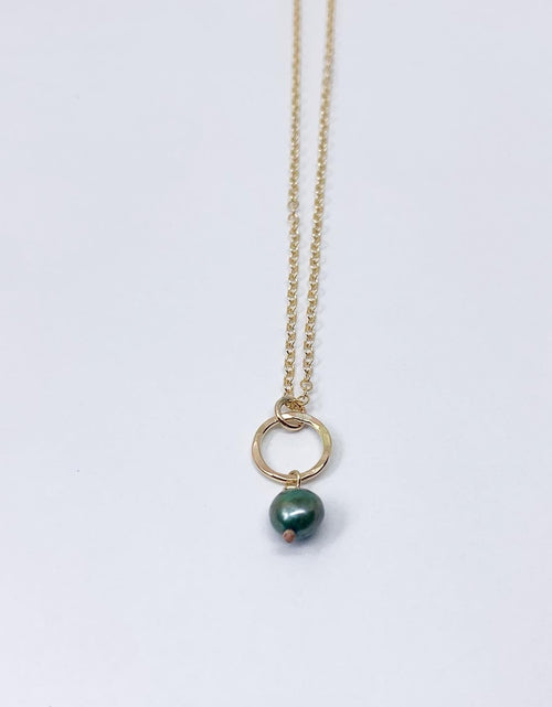 Load image into Gallery viewer, Pearl Drop Charm Necklace by Jennifer Cervelli Jewelry
