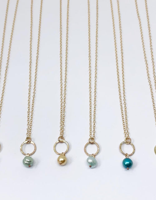 Load image into Gallery viewer, Pearl Drop Charm Necklace by Jennifer Cervelli Jewelry

