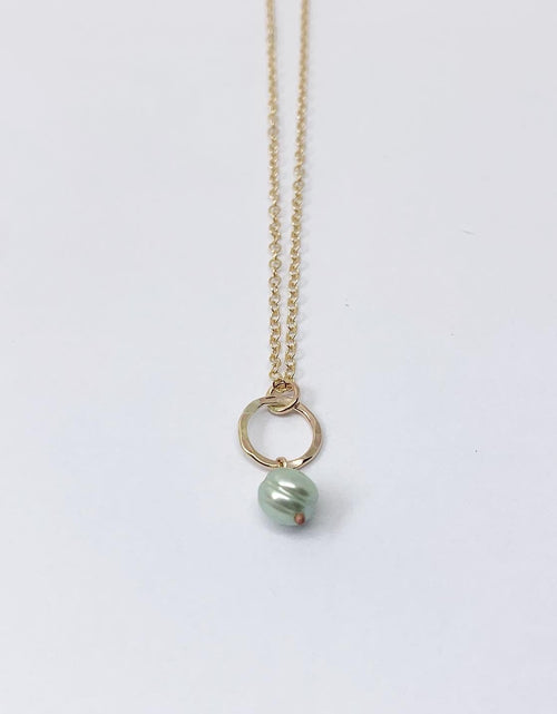 Load image into Gallery viewer, Pearl Drop Charm Necklace by Jennifer Cervelli Jewelry
