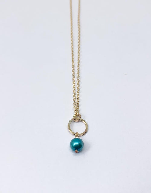 Load image into Gallery viewer, Pearl Drop Charm Necklace by Jennifer Cervelli Jewelry
