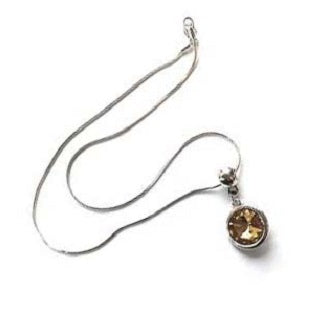 Load image into Gallery viewer, Silver Plated 'November Birthstone' Topaz Colored Crystal Pendant Necklace by Liberty Charms USA
