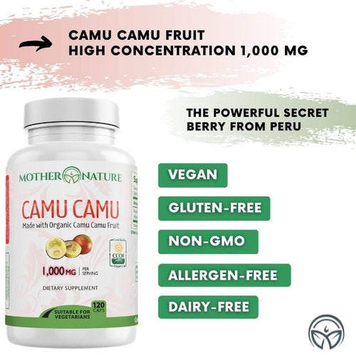 Load image into Gallery viewer, Camu Camu Capsules by Mother Nature Organics
