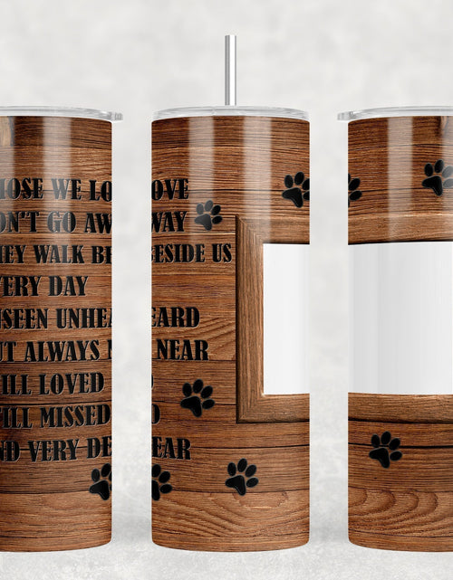 Load image into Gallery viewer, Pet Memorial Photo Insert - 20 oz Steel Skinny Tumbler - Optional Blue Tooth Speaker - Speaker Color will Vary by Rowdy Ridge Co
