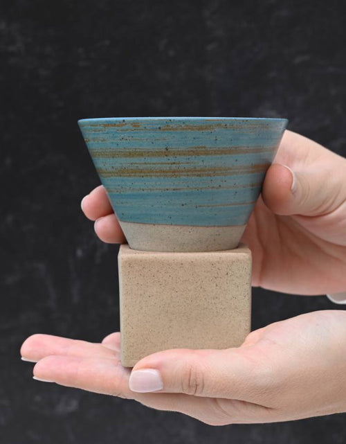 Load image into Gallery viewer, Blue Coffee Mug with Base - 6.8 oz/200ml by Aprika Life
