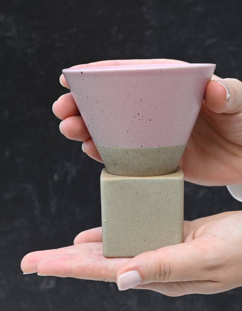 Load image into Gallery viewer, Pink Coffee Mug with Base - 6.8 oz/200ml by Aprika Life
