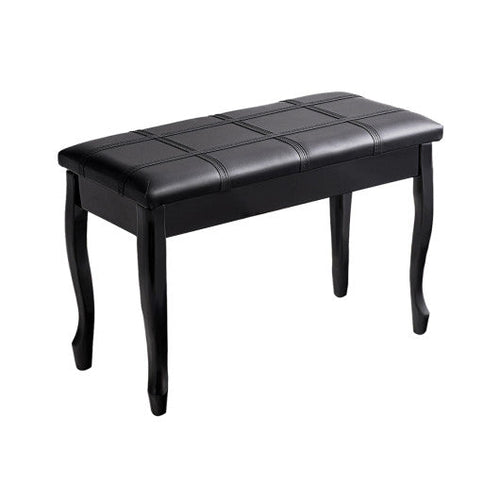 Load image into Gallery viewer, Solid Wood PU Leather Piano Bench with Storage-Black
