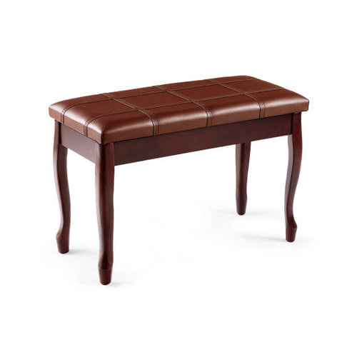 Load image into Gallery viewer, Solid Wood PU Leather Piano Bench with Storage-Brown
