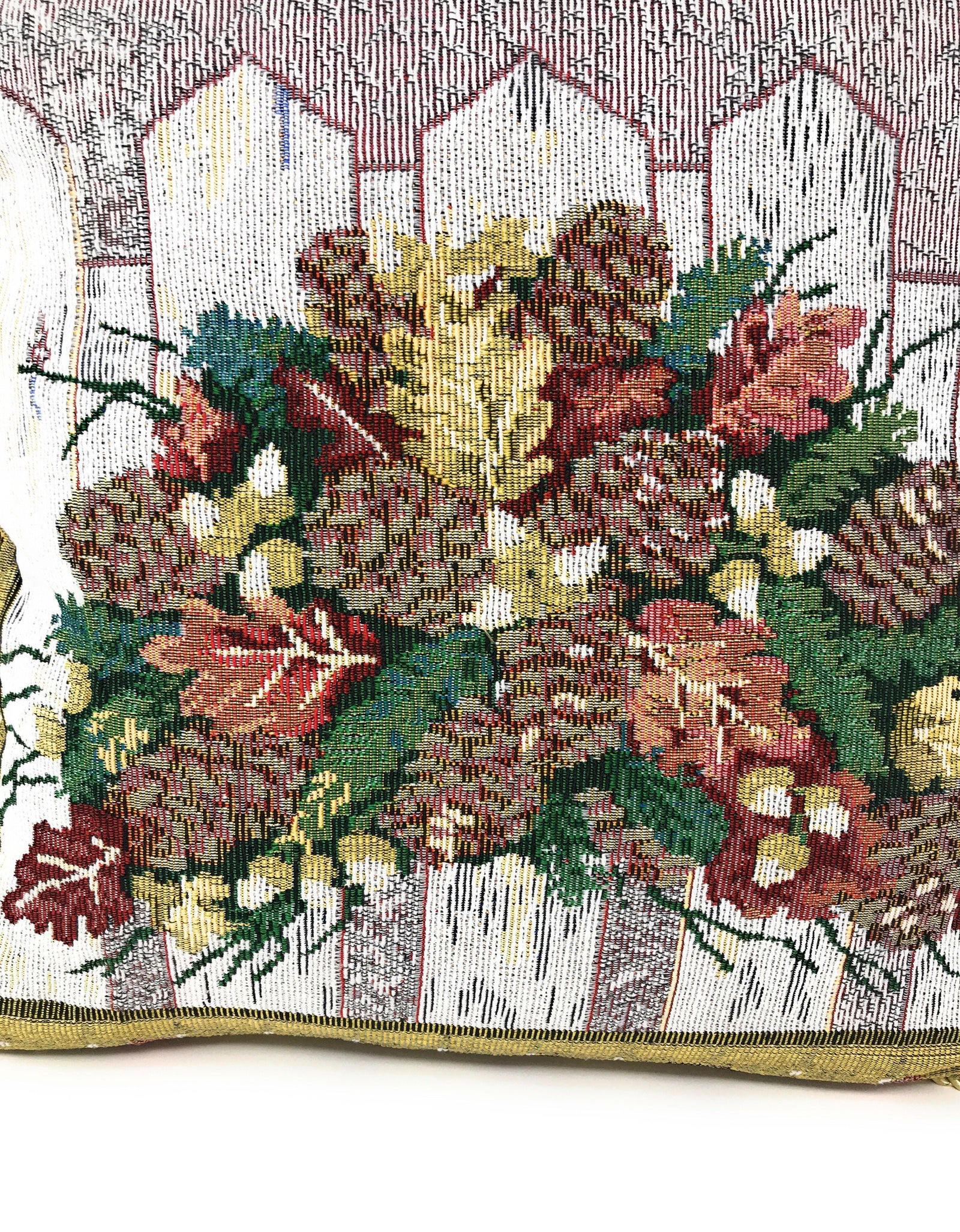 DaDa Bedding Set of 2-Pieces Festive Holiday Fiesta Floral Botanical Tapestry Throw Pillow Covers w/ Inserts - 18" x 18" by DaDa Bedding Collection