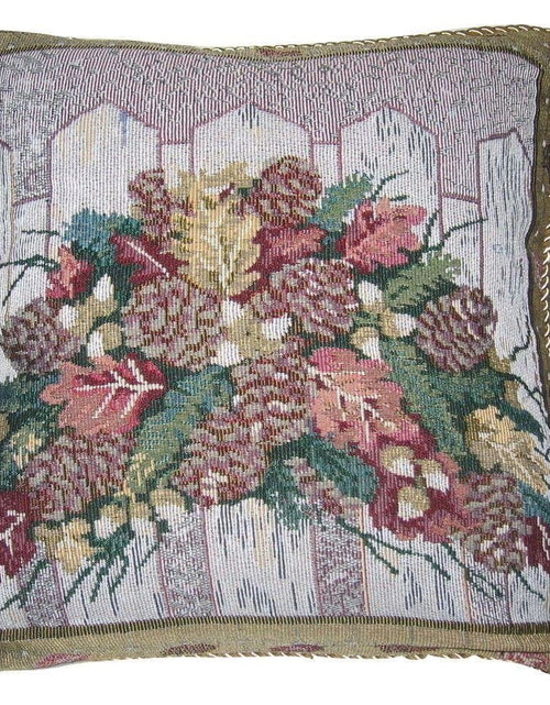 Load image into Gallery viewer, DaDa Bedding Set of 2-Pieces Festive Holiday Fiesta Floral Botanical Tapestry Throw Pillow Covers w/ Inserts - 18" x 18" by DaDa Bedding Collection
