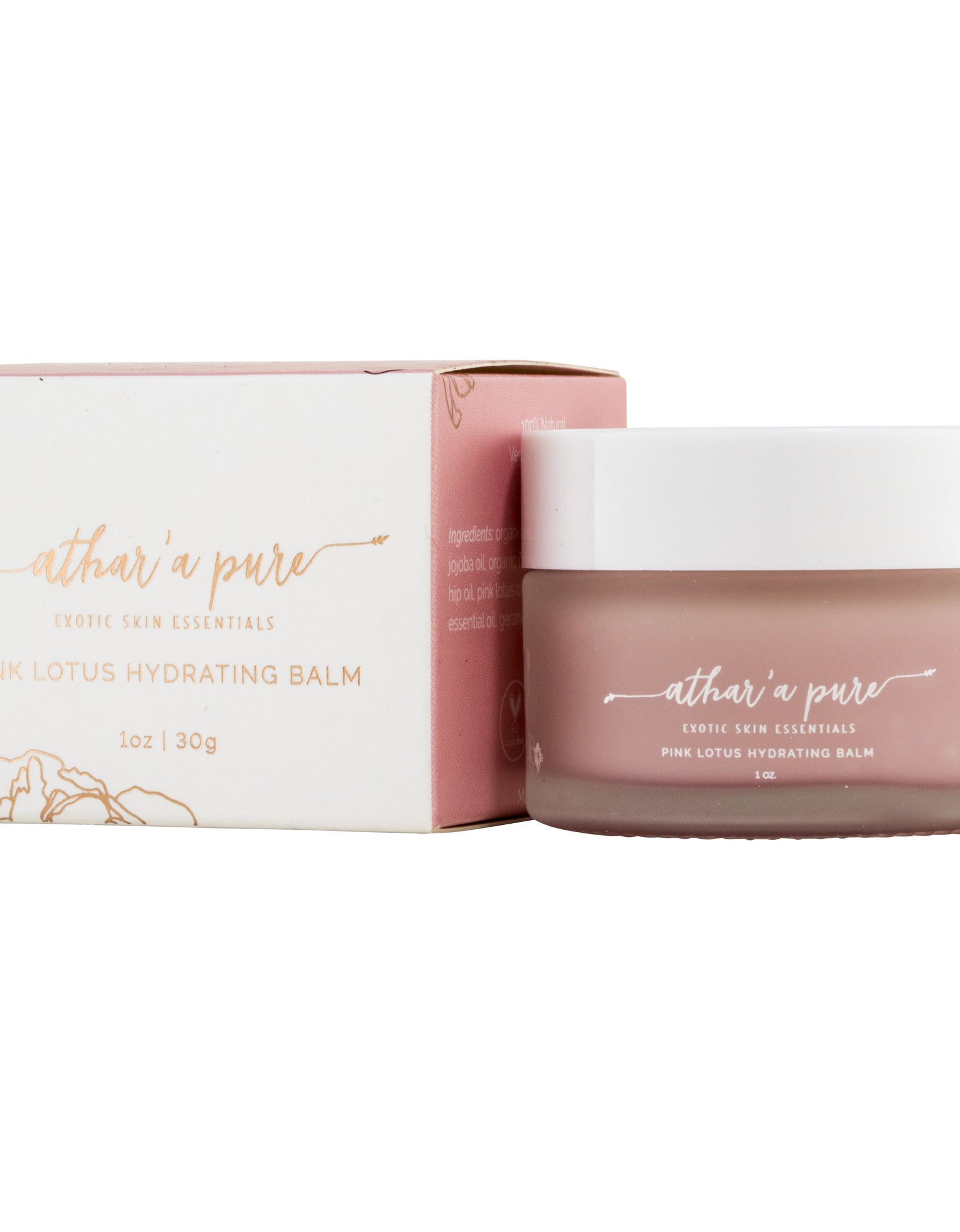 Pink Lotus Hydrating Balm (Organic, Vegan, 100% Natural) by Athar'a Pure