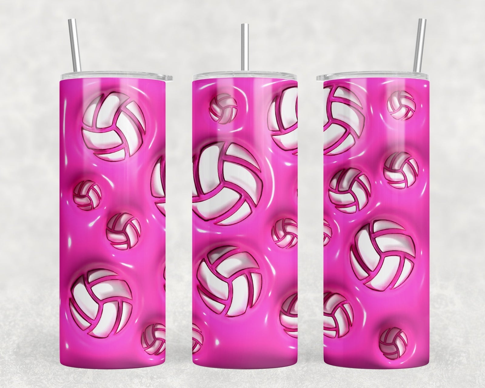 Pink Volleyball|Skinny Tumbler|Optional Bluetooth Speaker| Speaker Color Varies by Rowdy Ridge Co