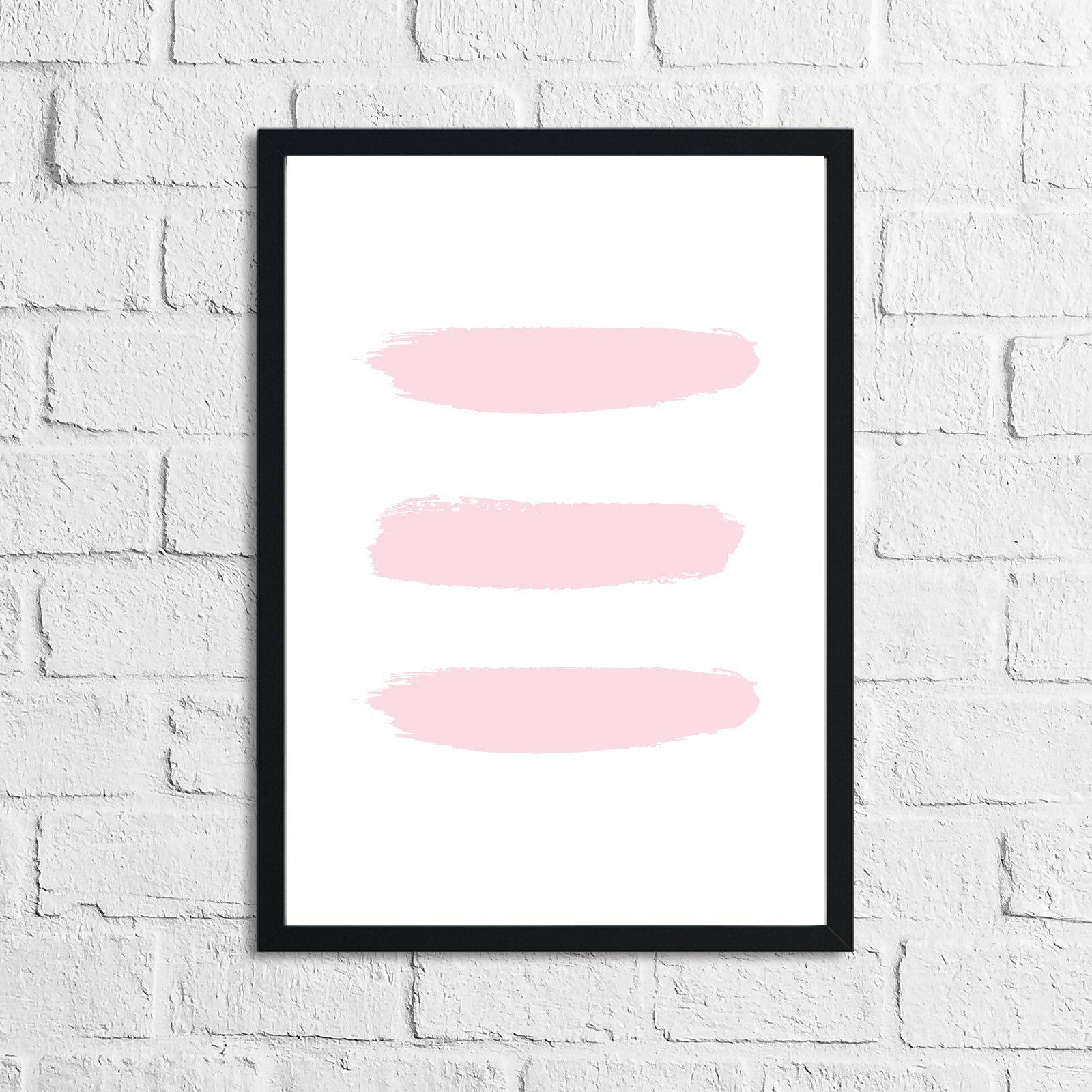 Pink 3 Stripes Brush Wall Decor Bedroom Print by WinsterCreations™ Official Store