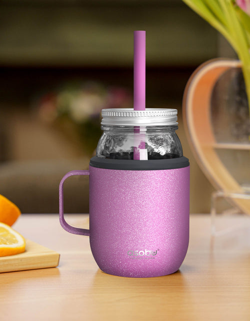 Load image into Gallery viewer, Glitter Pink Moonshine Mason Jar by ASOBU®
