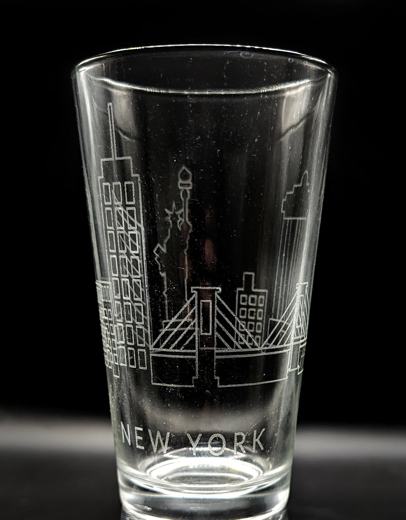 CITY SKYLINES Pint Glasses by LumEngrave