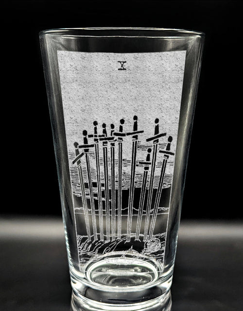 Load image into Gallery viewer, RIDER-WAITE TAROT CARD Pint Glasses by LumEngrave

