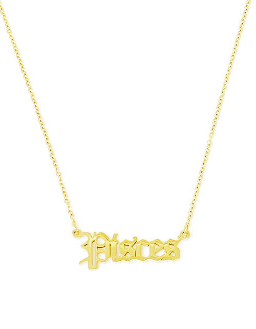 Load image into Gallery viewer, Old English Zodiac Necklace by Ellisonyoung.com
