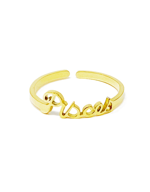 Load image into Gallery viewer, Scripted Zodiac Ring by Ellisonyoung.com
